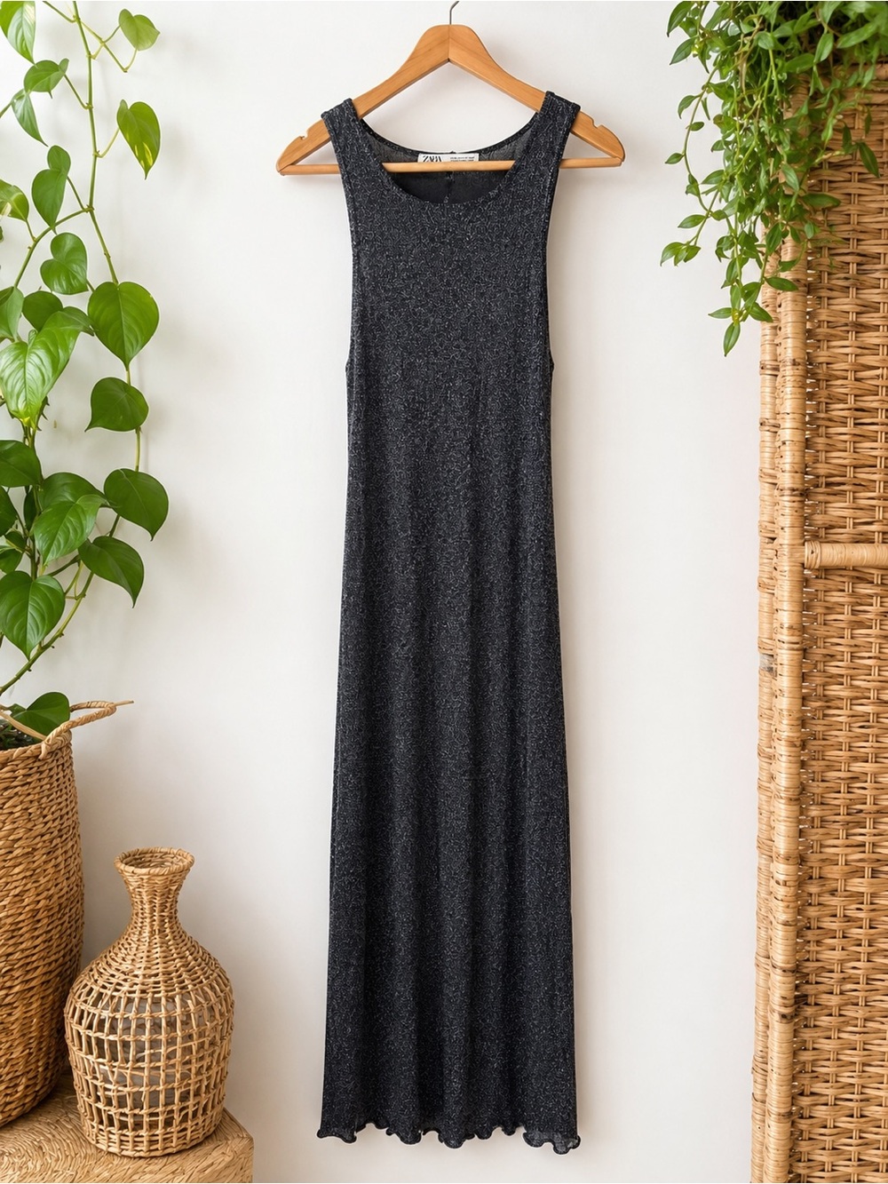 Zara Metallic Shimmer Maxi Dress